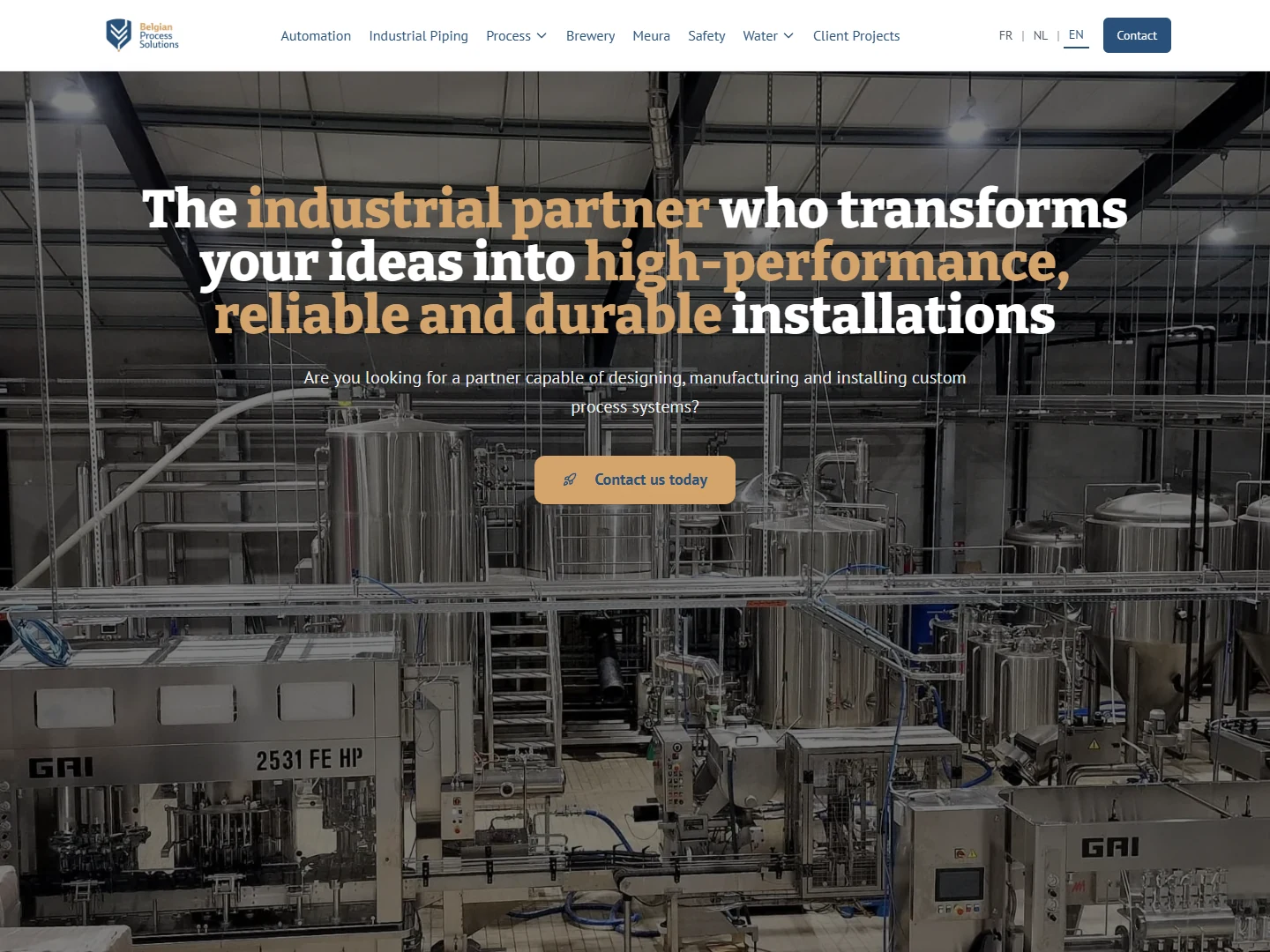 Belgian Process Solutions website interface